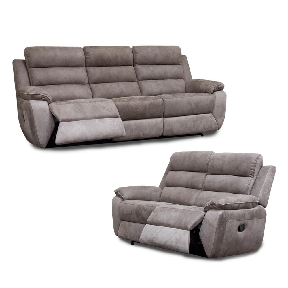 ELLIS 2 & 3 SEATER FABRIC RECLINER SOFA SET - Manual Reclining or Electrical Reclining. - The Furniture Mega Store 