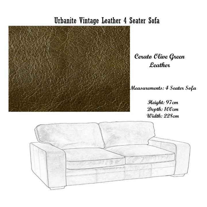 Urbanite Vintage Leather Sofa & Chair Collection - Choice Of Leathers & Feet - The Furniture Mega Store 