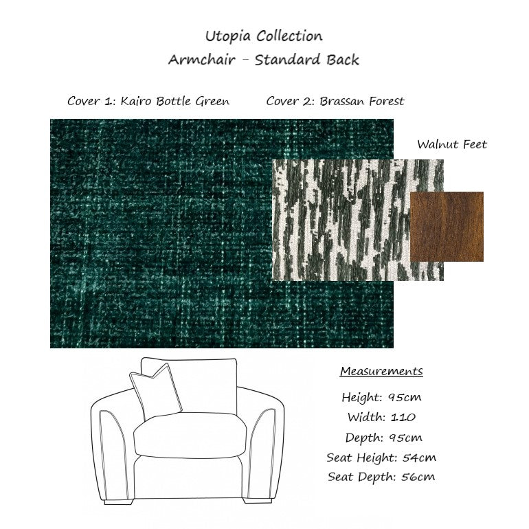 Utopia Fabric Sofa & Chair Collection - Choice Of Sizes, Fabrics & Feet - The Furniture Mega Store 