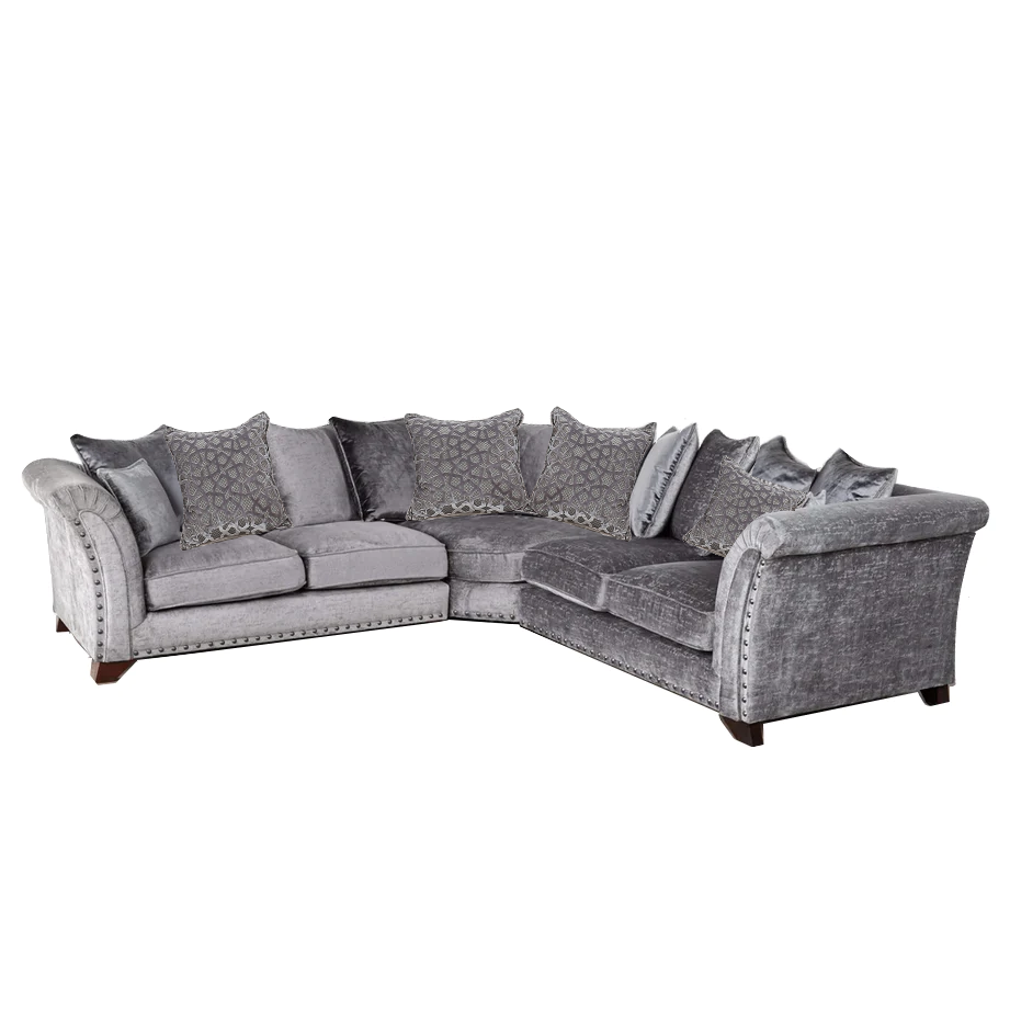 Vesper Corner Sofa Choice Of Pillow Or Classic Back - Fabrics & Configuration - The Furniture Mega Store 