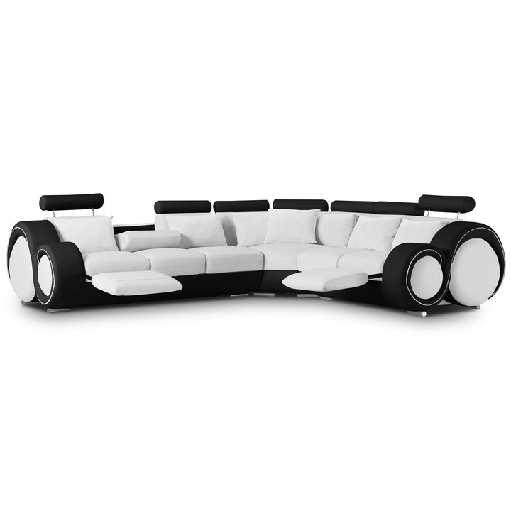 Stylo Corner Reclining Italian Leather Sofa - Various Options - The Furniture Mega Store 